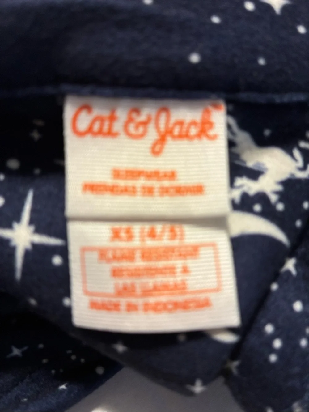 Cat & Jack Boys Navy Blue Santa Sleigh Christmas Long Sleeve Flannel Pajama Set